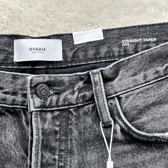 NWT Ovadia and Sons NY Men's Straight Taper Jeans Black Destroyed Jeans - Picture 6 of 9